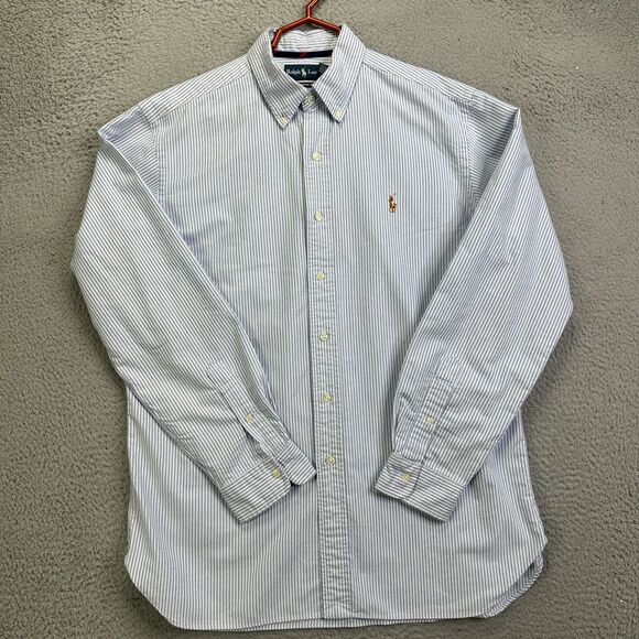 Ralph Lauren Blue and White Striped Casual Button Down Shirt - Picture 4 of 11